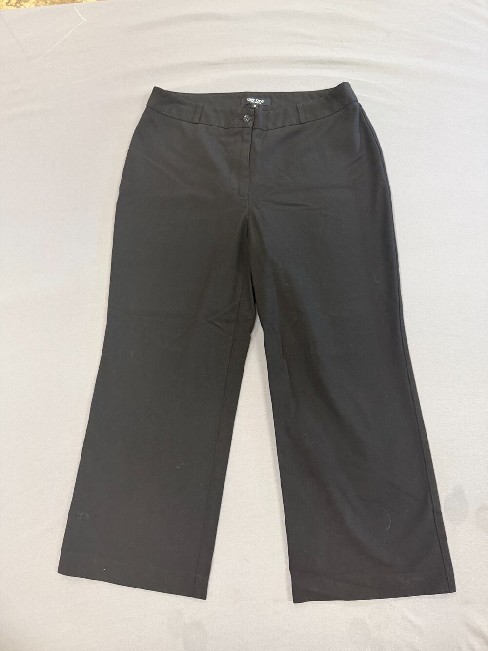 Karen Kane Womens Black High Rise Cropped Wide Leg Pants Size 8 Style 4L64310
